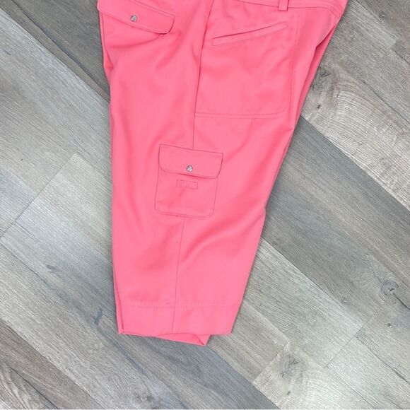 Izod Golf Nylon Bermuda Shorts Coral Pink 6 - Picture 3 of 10